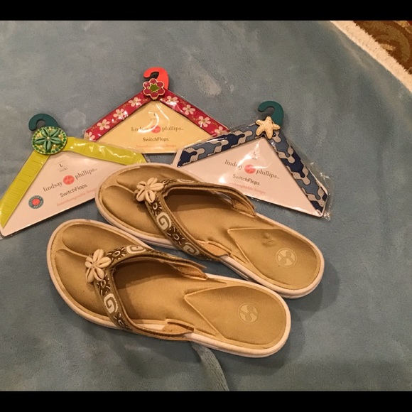 lindsay phillips Shoes - Lindsay Phillips Switch Flops, 4 changes, EUC/NWT